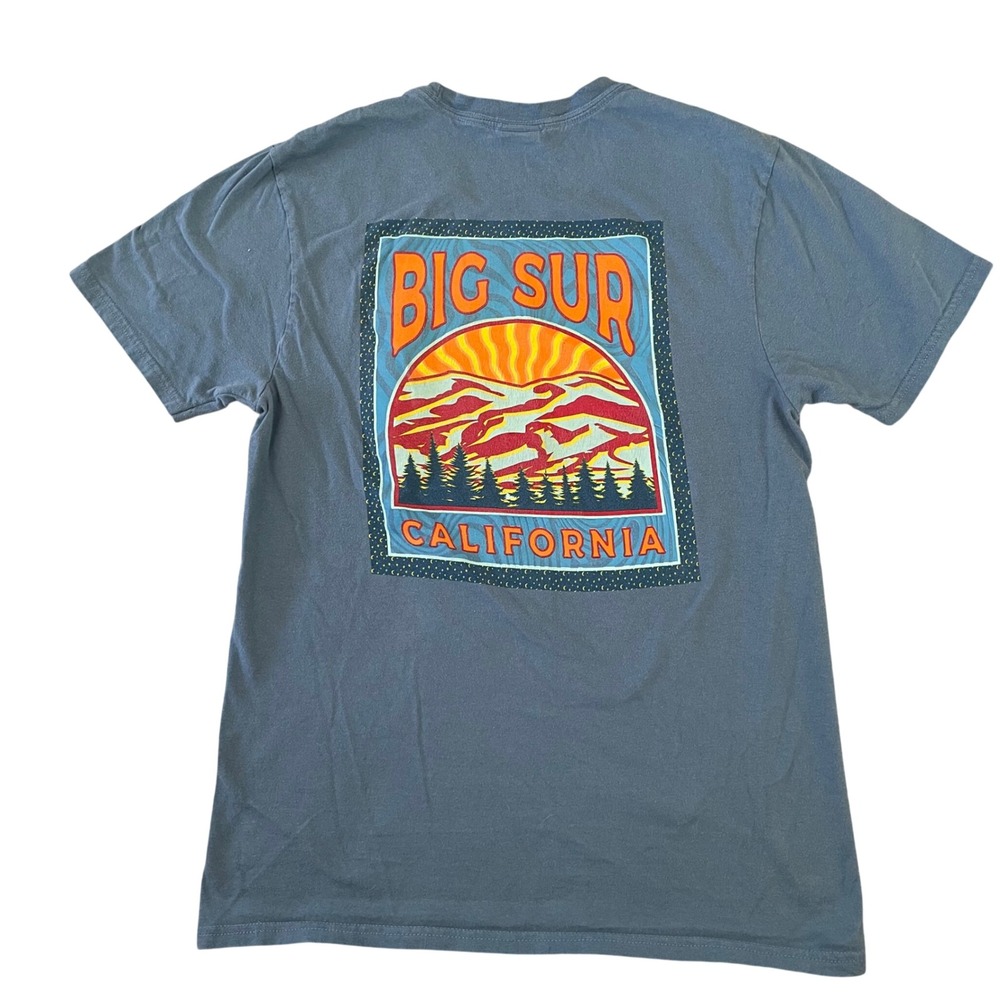 Big Sur California S Women's Hanes Perfect T Shirt Tee Blue Graphic Colorful